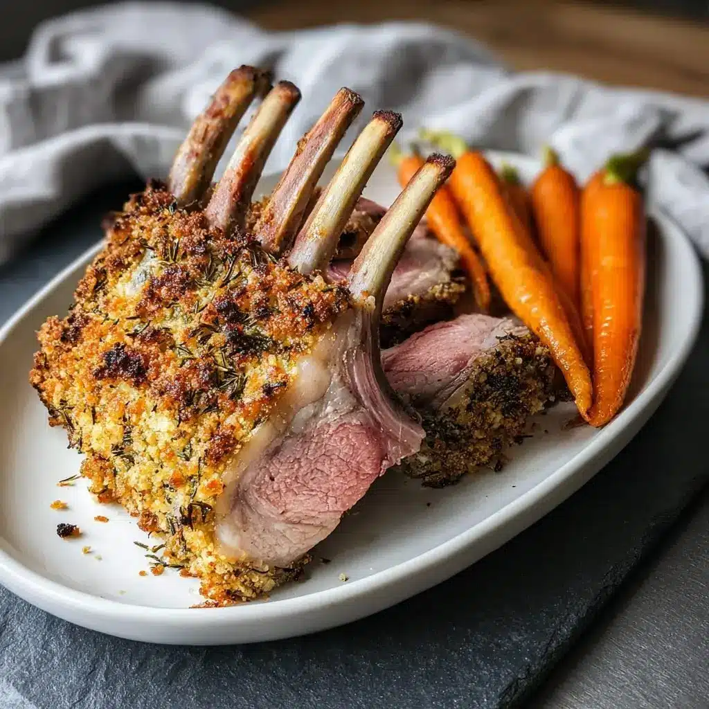 Lammkarree mit Kräuterkruste und jungen Karotten – LNNRW