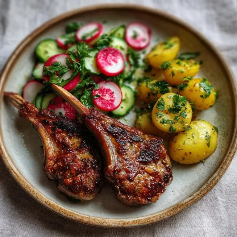 Lammkoteletts mit frischem Radieschensalat und Petersilienkartoffeln – LNNRW