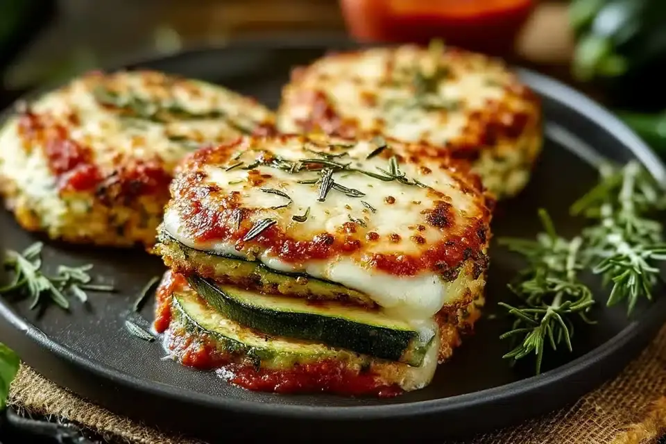 Layered Zucchini Ricotta Melts Marinara