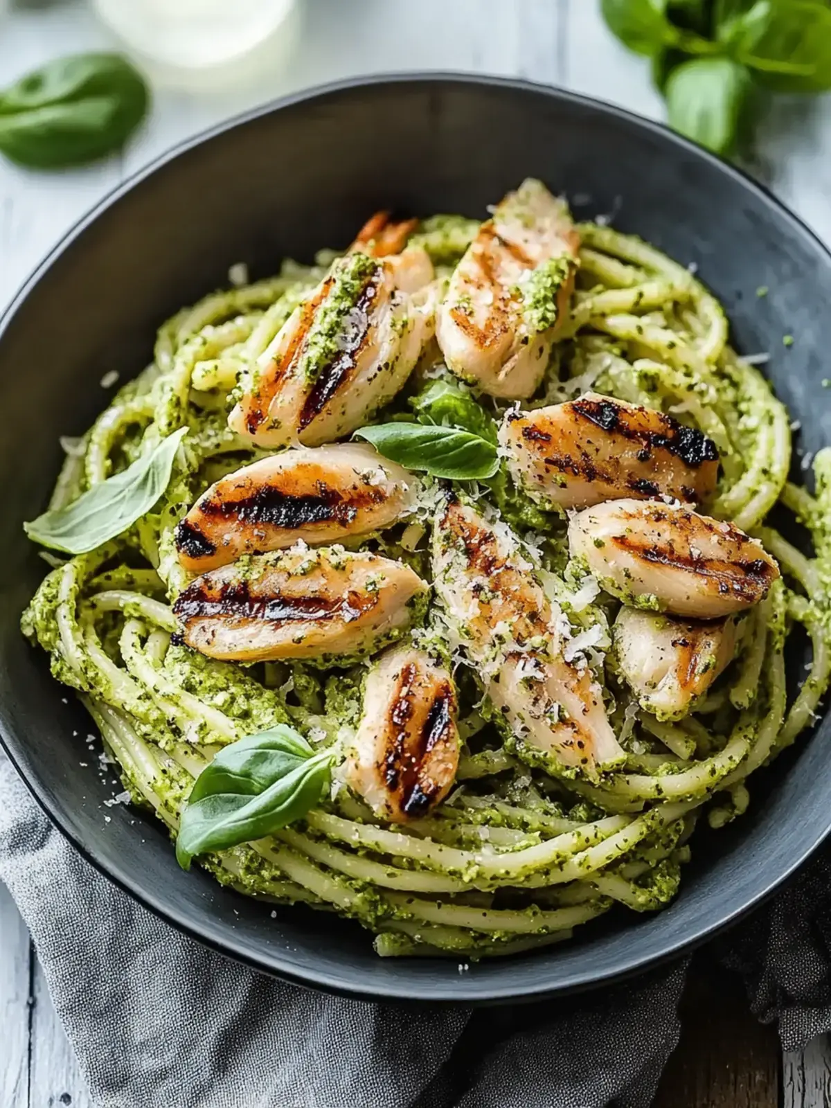 Leckere Gegrillte Hähnchen-Pesto-Pasta