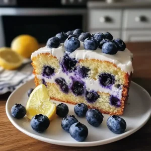 Leichter Joghurtkuchen mit Blaubeeren und Zitrone