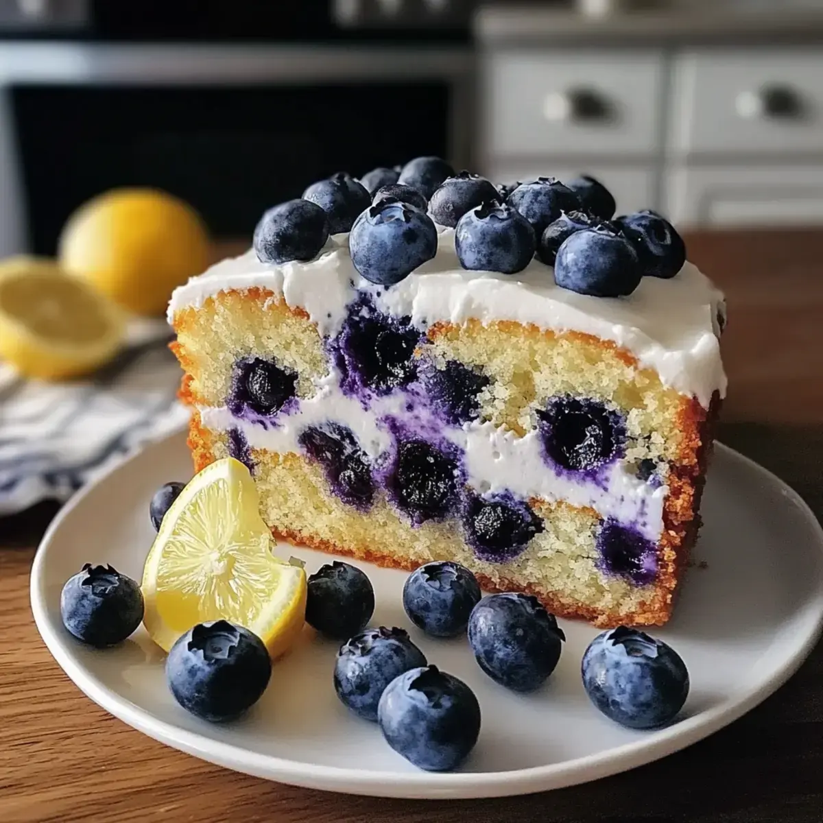 Leichter Joghurtkuchen mit Blaubeeren und Zitrone