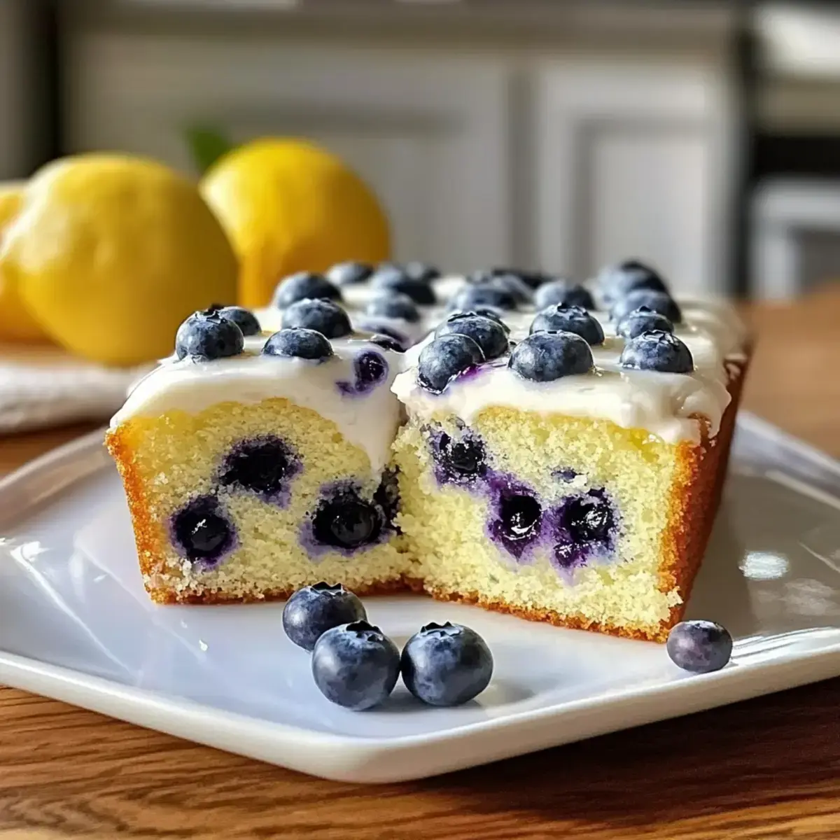 Leichter Joghurtkuchen mit Blaubeeren und Zitrone