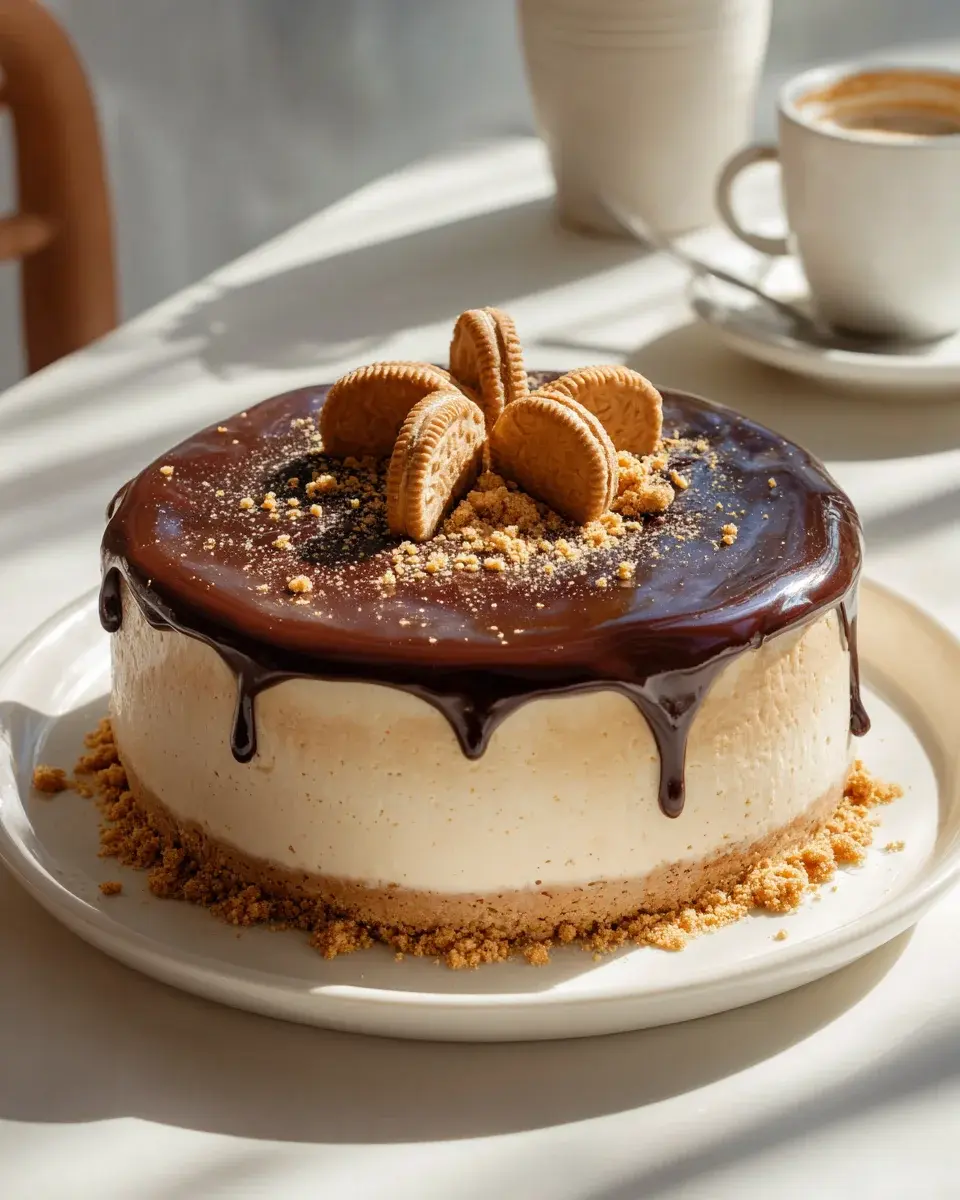 Lotus Cheesecake Mit Schoko Ganache Topping