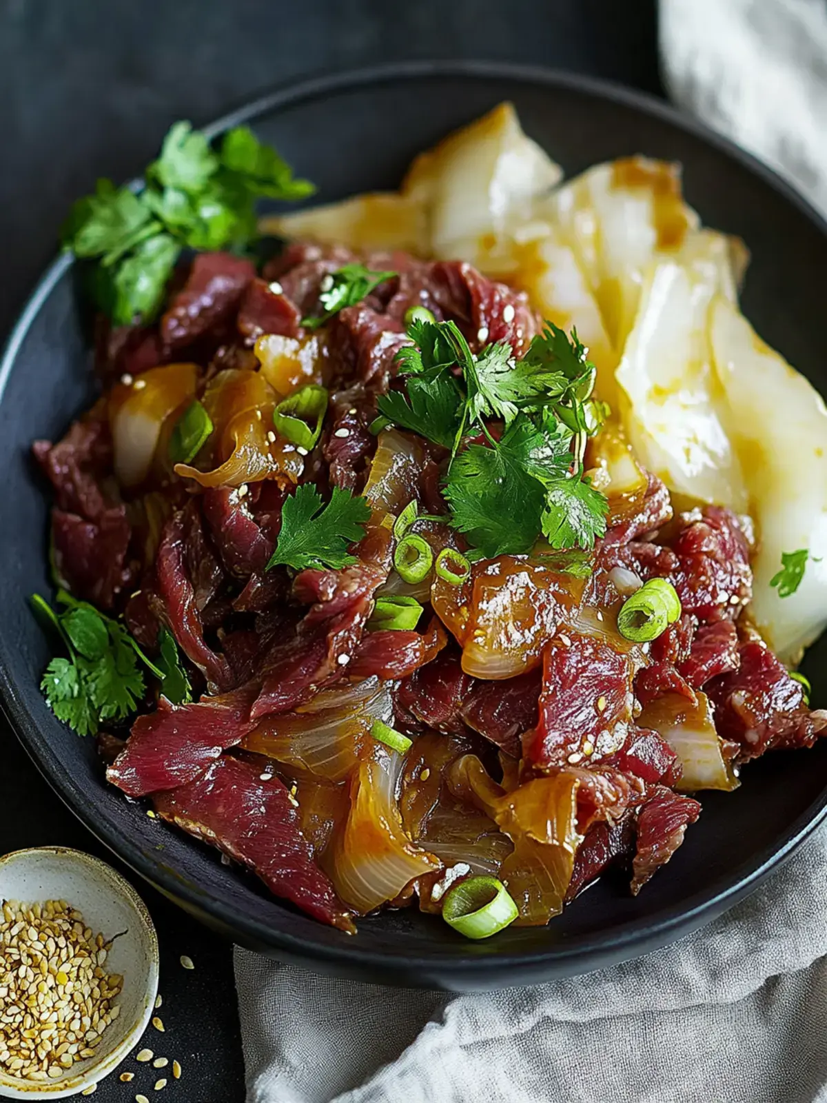 Low Carb Mongolisches Rinderhackfleisch mit Kohl