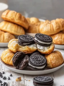 Luftfrittierte Oreos in Croissantteig gewickelt