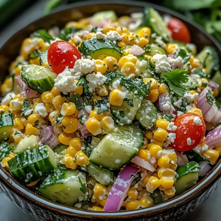 Mais cremiger Gurkensalat