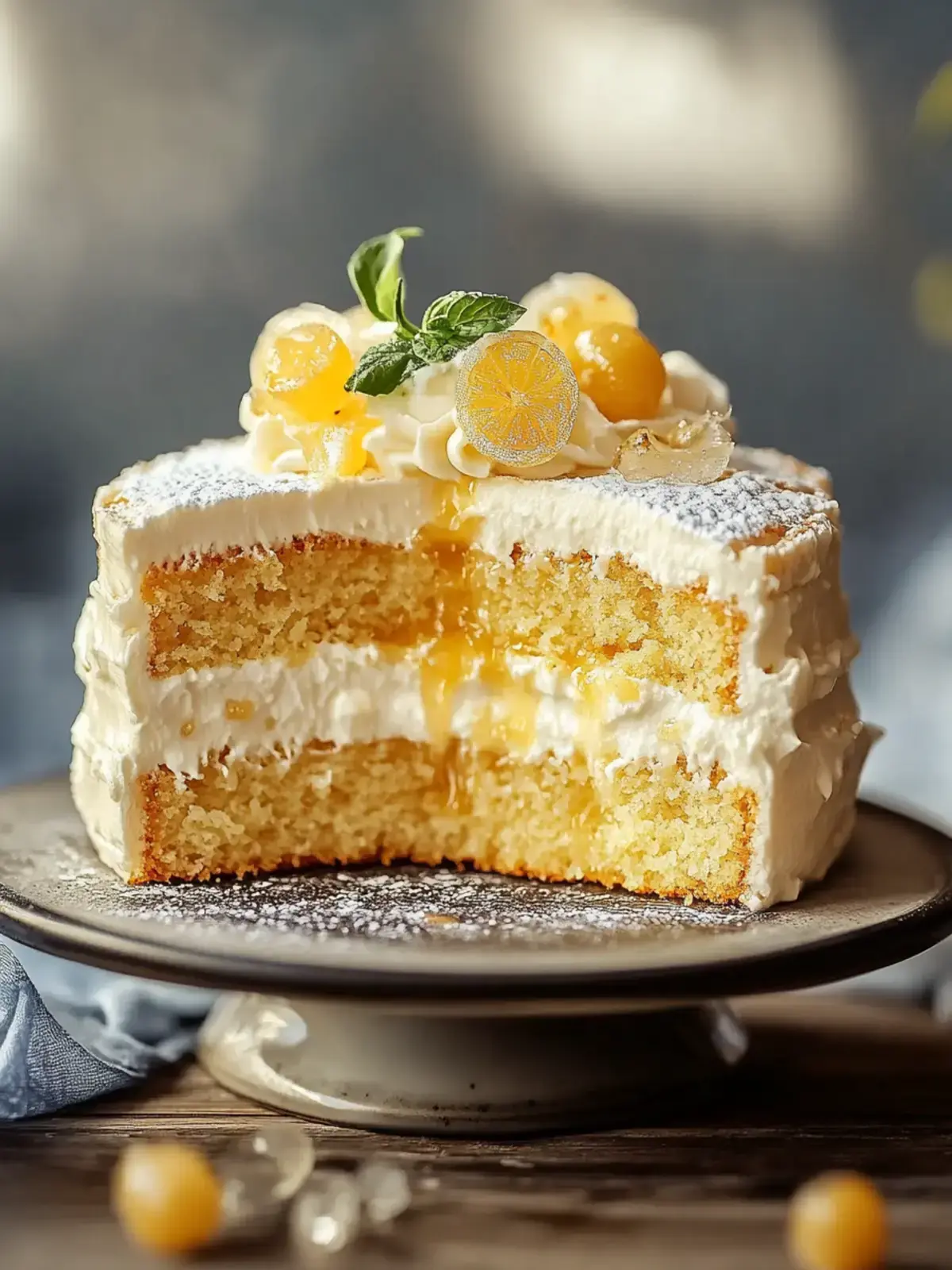Maisbrotkuchen mit Honig-Buttercreme