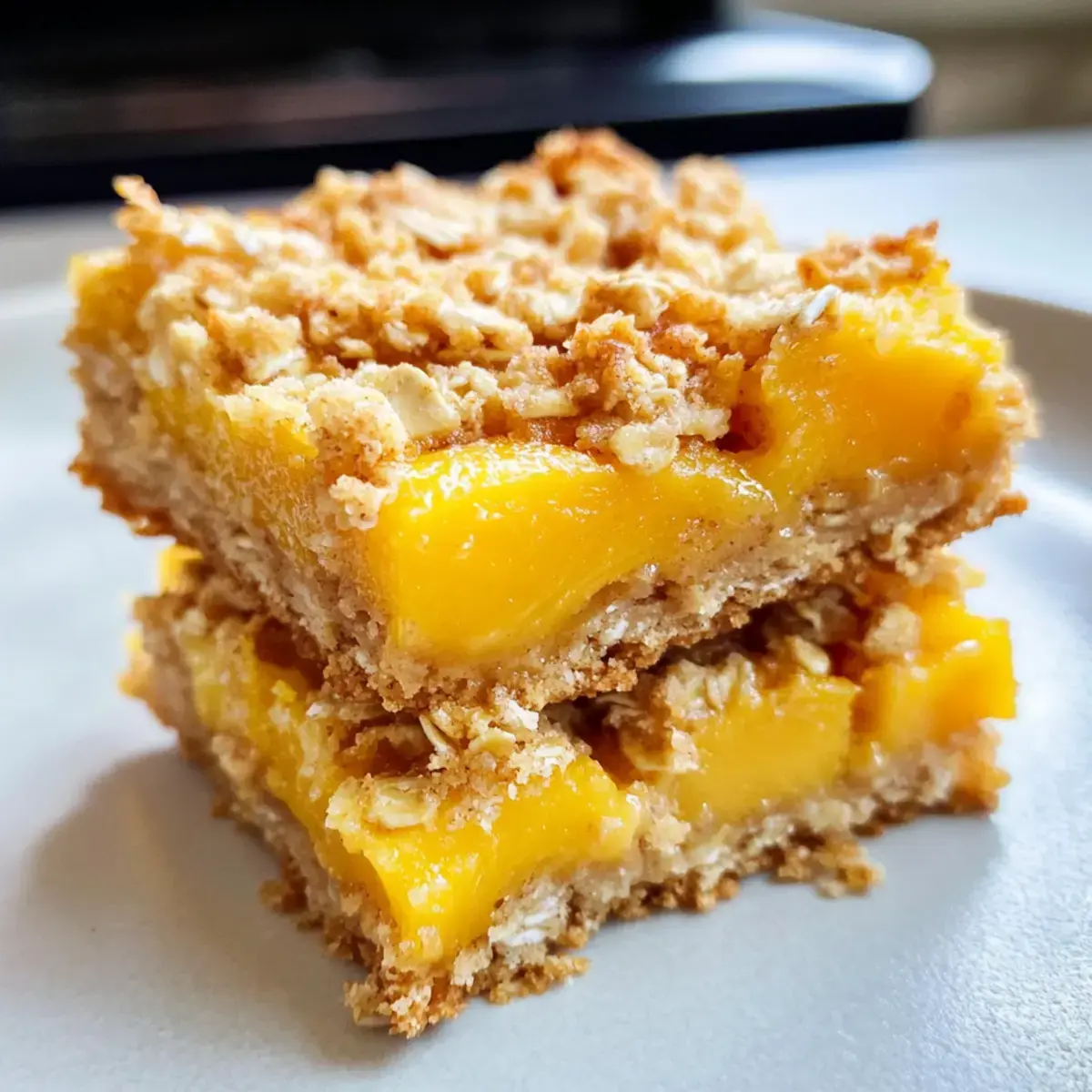 Mango Haferflocken Streusel Riegel