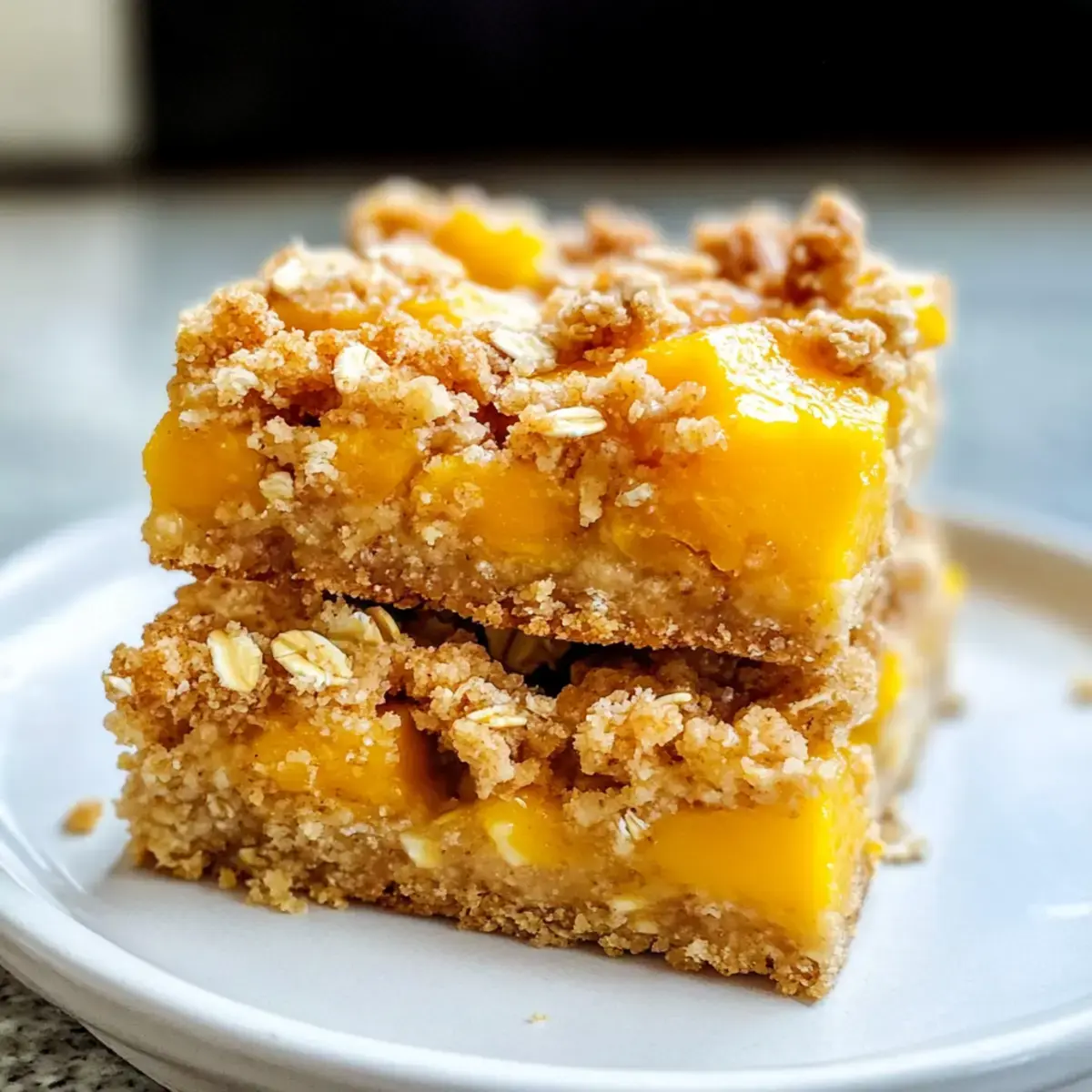 Mango Haferflocken Streusel Riegel