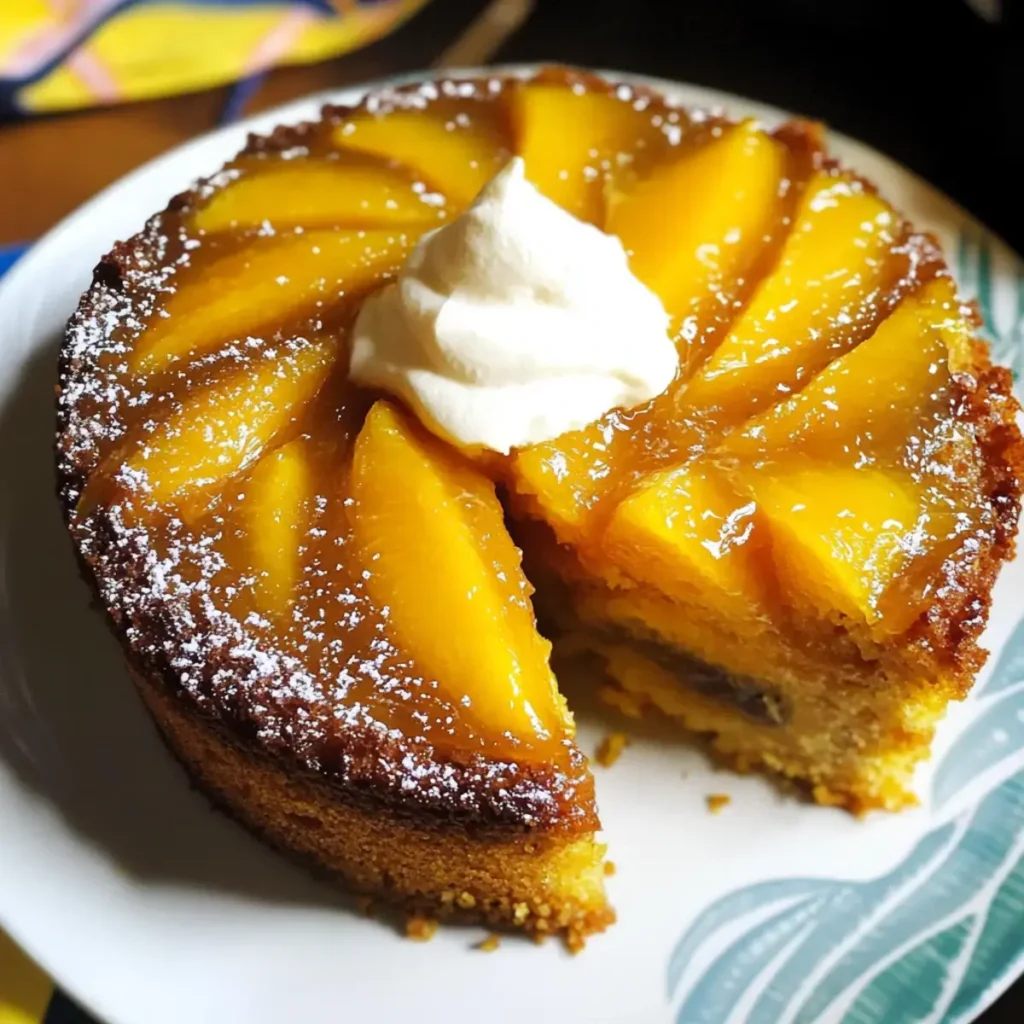 Einfache Mango Kirschbekehrte Kuchen für tropischen Genuss
