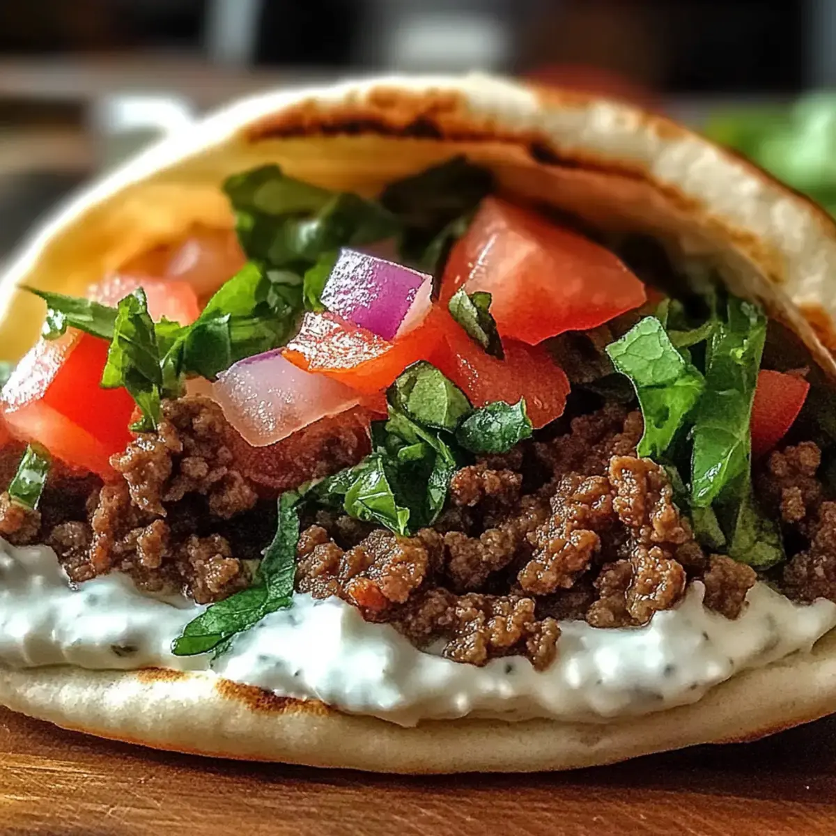 Mediterrane Rinderhackfleisch-Pita-Taschen