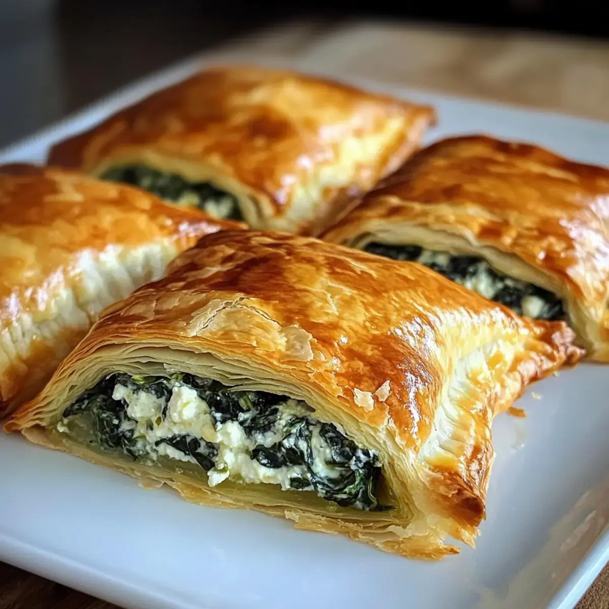 Mediterrane süchtig machende Spinat gefüllte Teigtasche