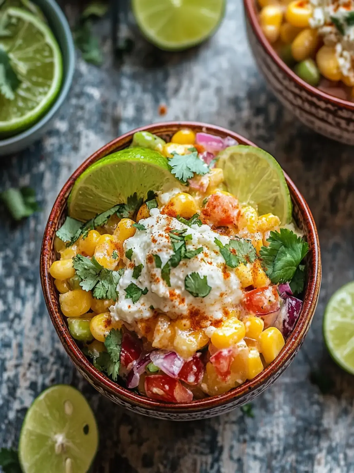 Mexikanische Straßenmaissalatbecher