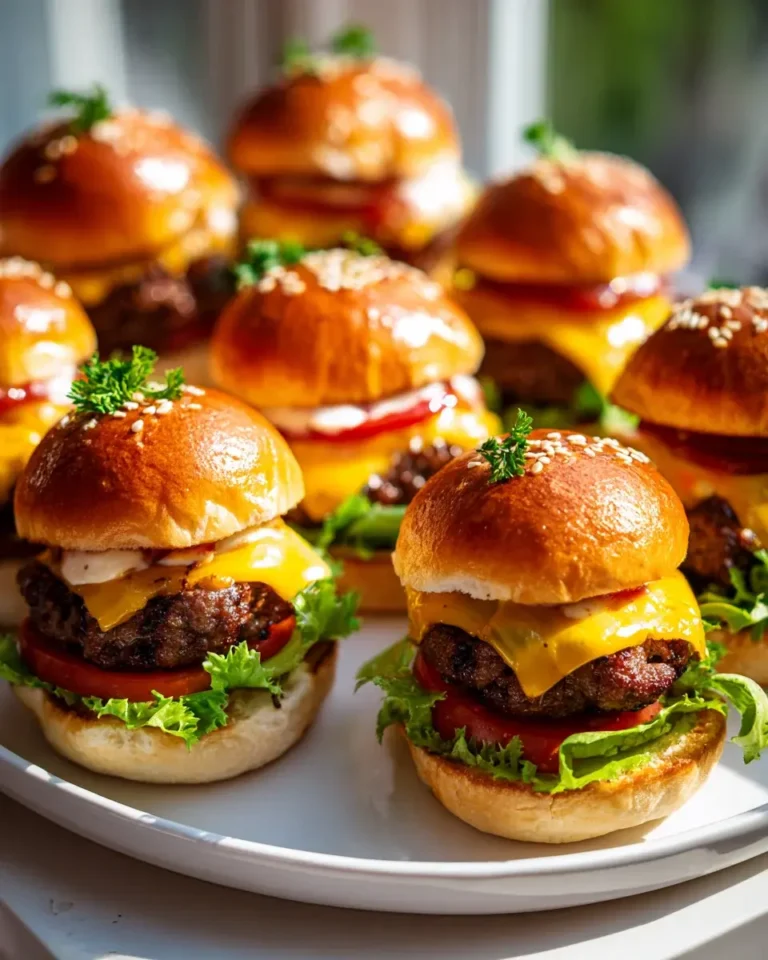 Saftige Mini Cheeseburger Sliders mit unwiderstehlicher Soße