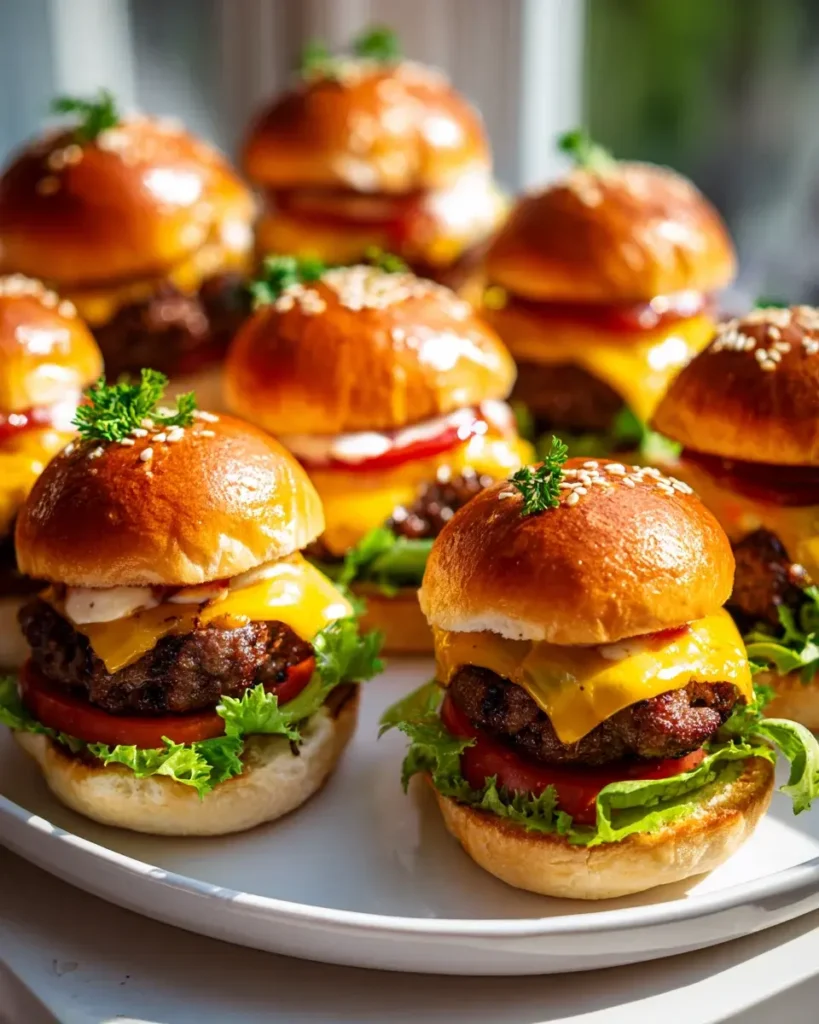 Saftige Mini Cheeseburger Sliders mit unwiderstehlicher Soße