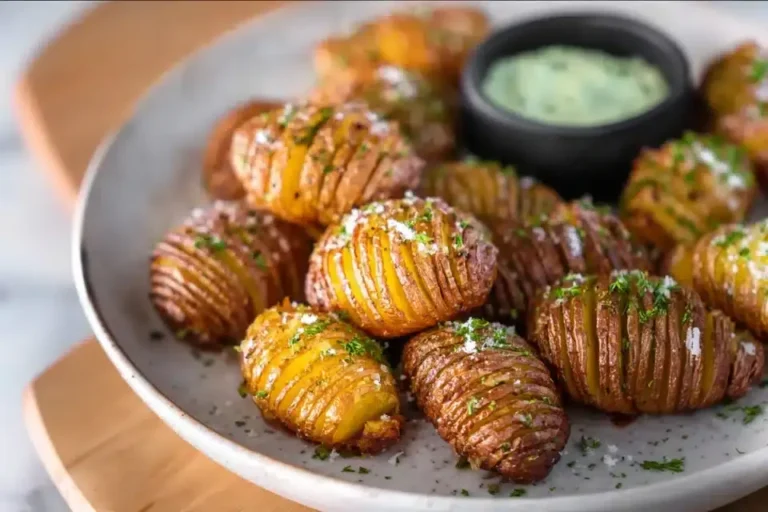 Mini Hasselback Kartoffeln veganem Aioli