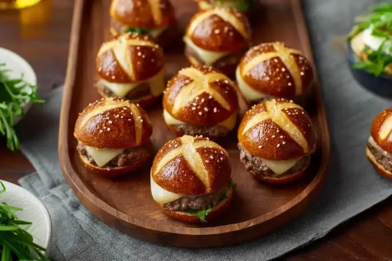 Mini Laugen Burger mit Rindfleischkäse selber machen