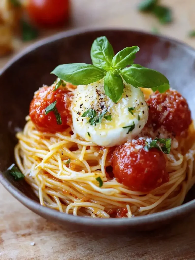 Mini-Spaghetti- und Fleischbällchenhäppchen