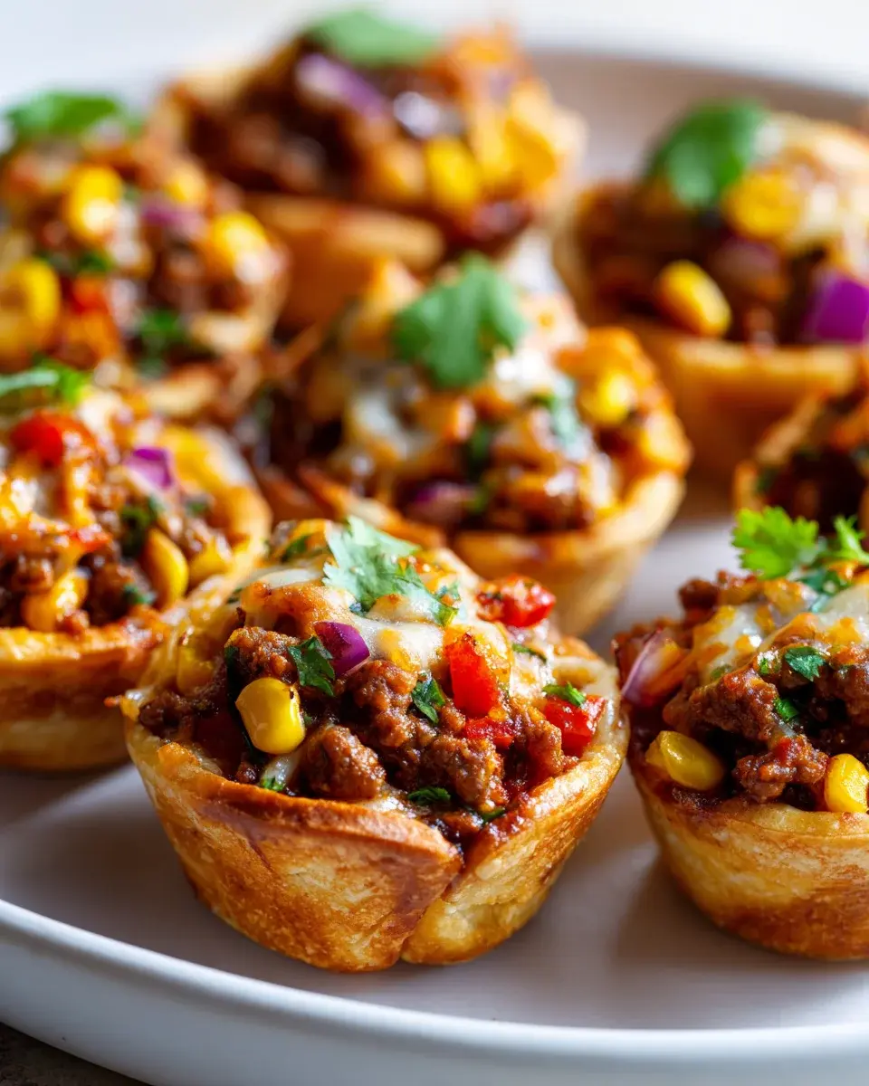 Mini Tacos mit würziger Hackfleischfüllung