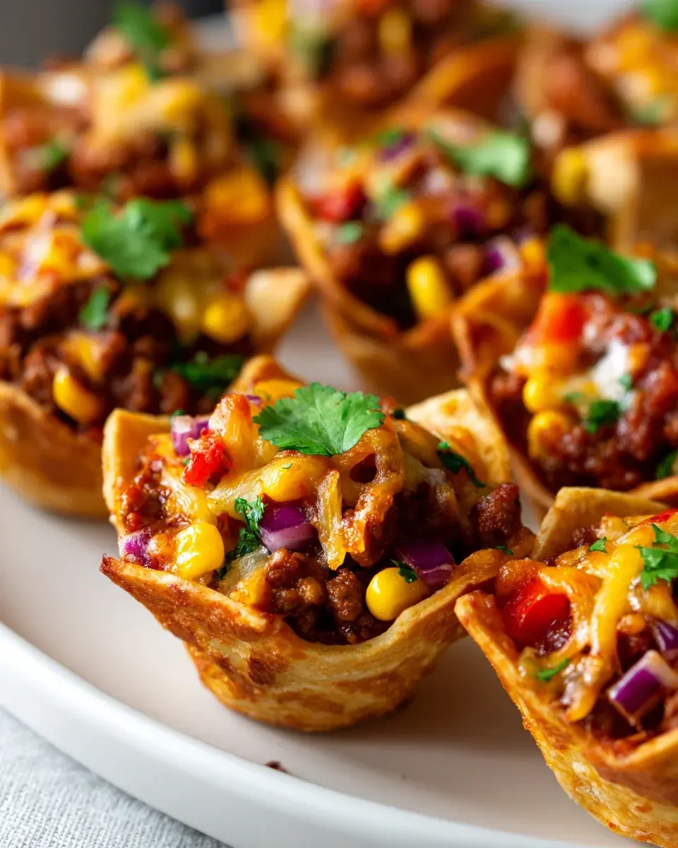 Mini Tacos mit wyrziger Hackfleischfyllung