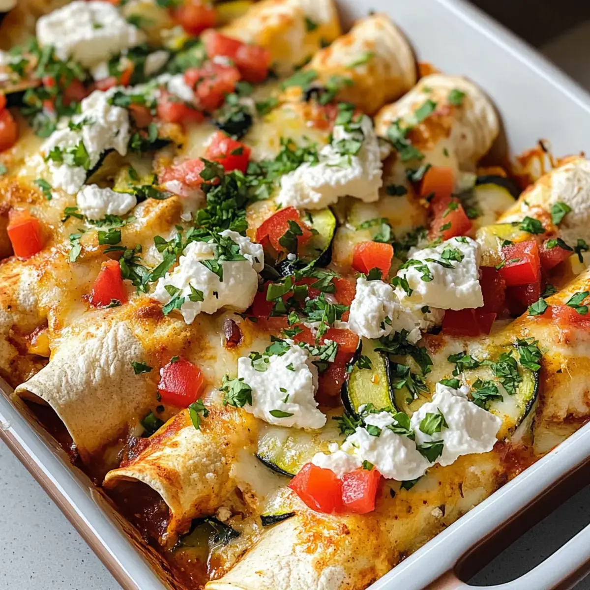 Mittelmeer Hähnchen Enchiladas