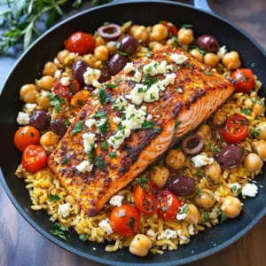 Mittelmeer-Lachs mit Kichererbsen und Feta