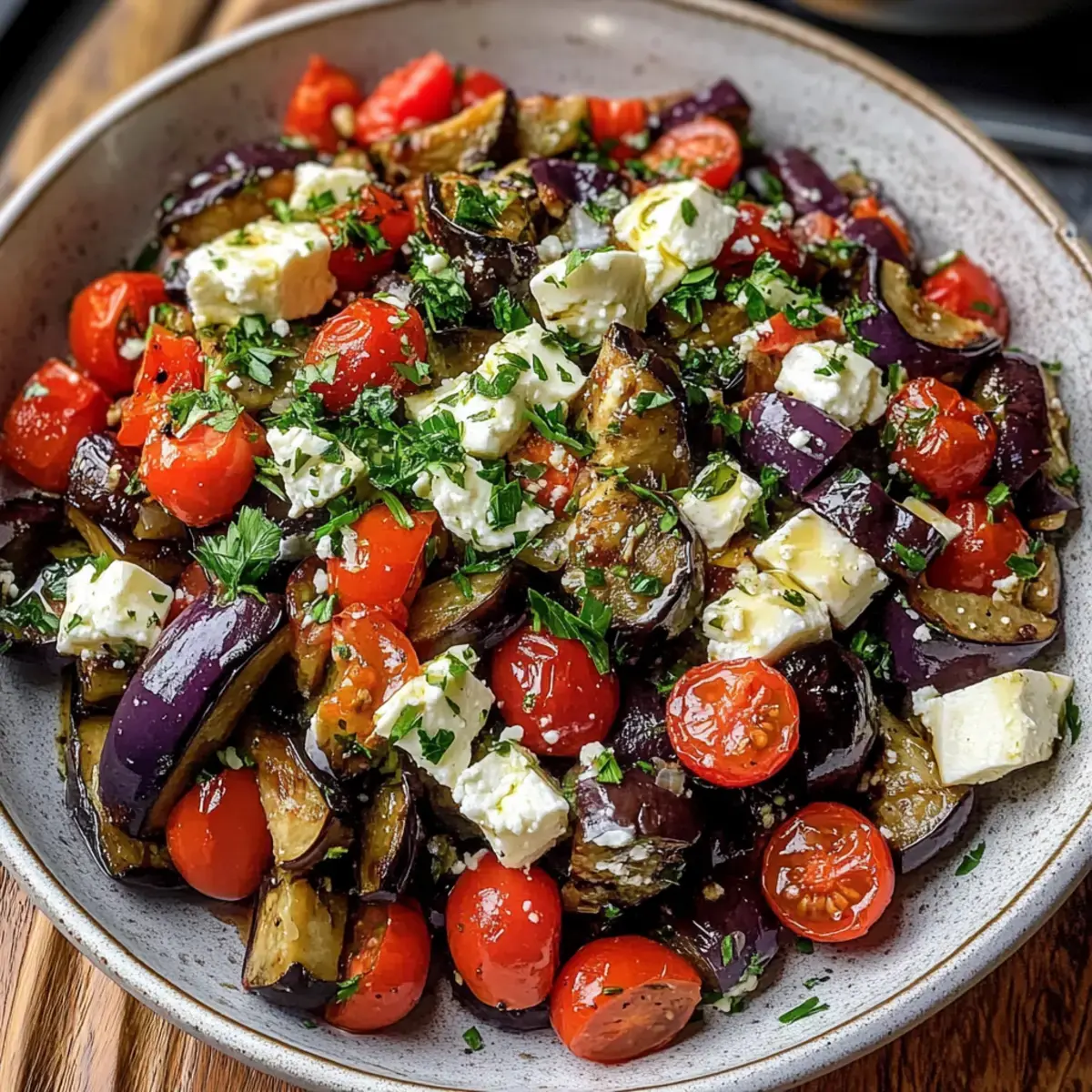 Mittelmeer gerösteter Auberginensalat