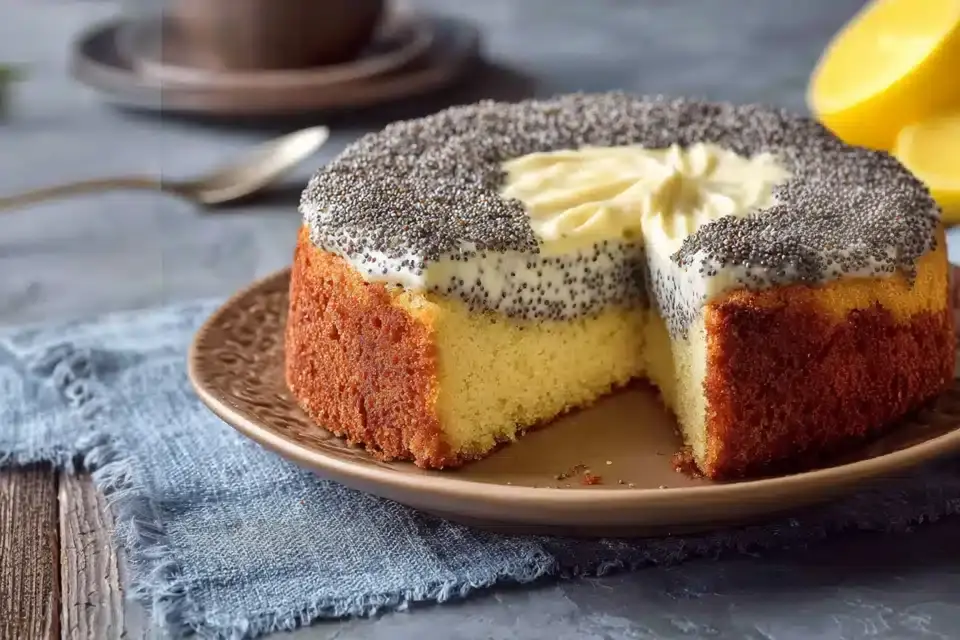 Mohnkuchen mit Pudding – saftig & cremig einfach