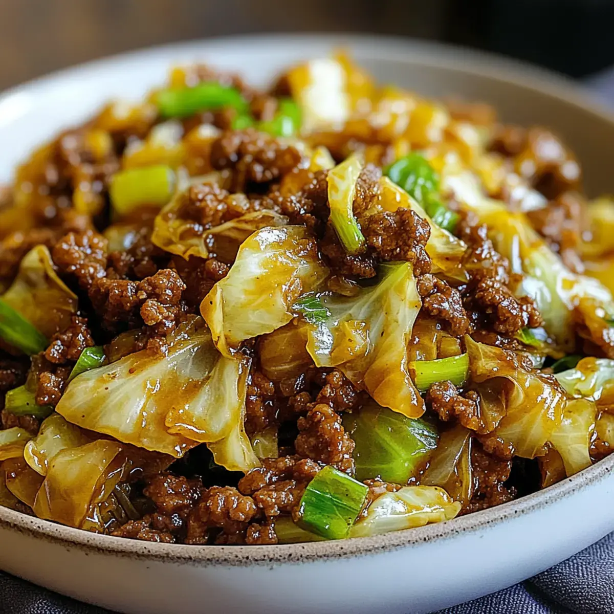 Mongolisches Rinderhackfleisch mit Kohl