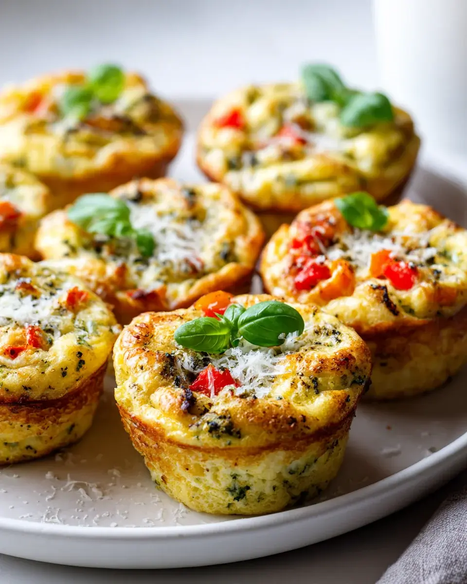 Mozzarella Pesto Frühstücks-Ei Muffins