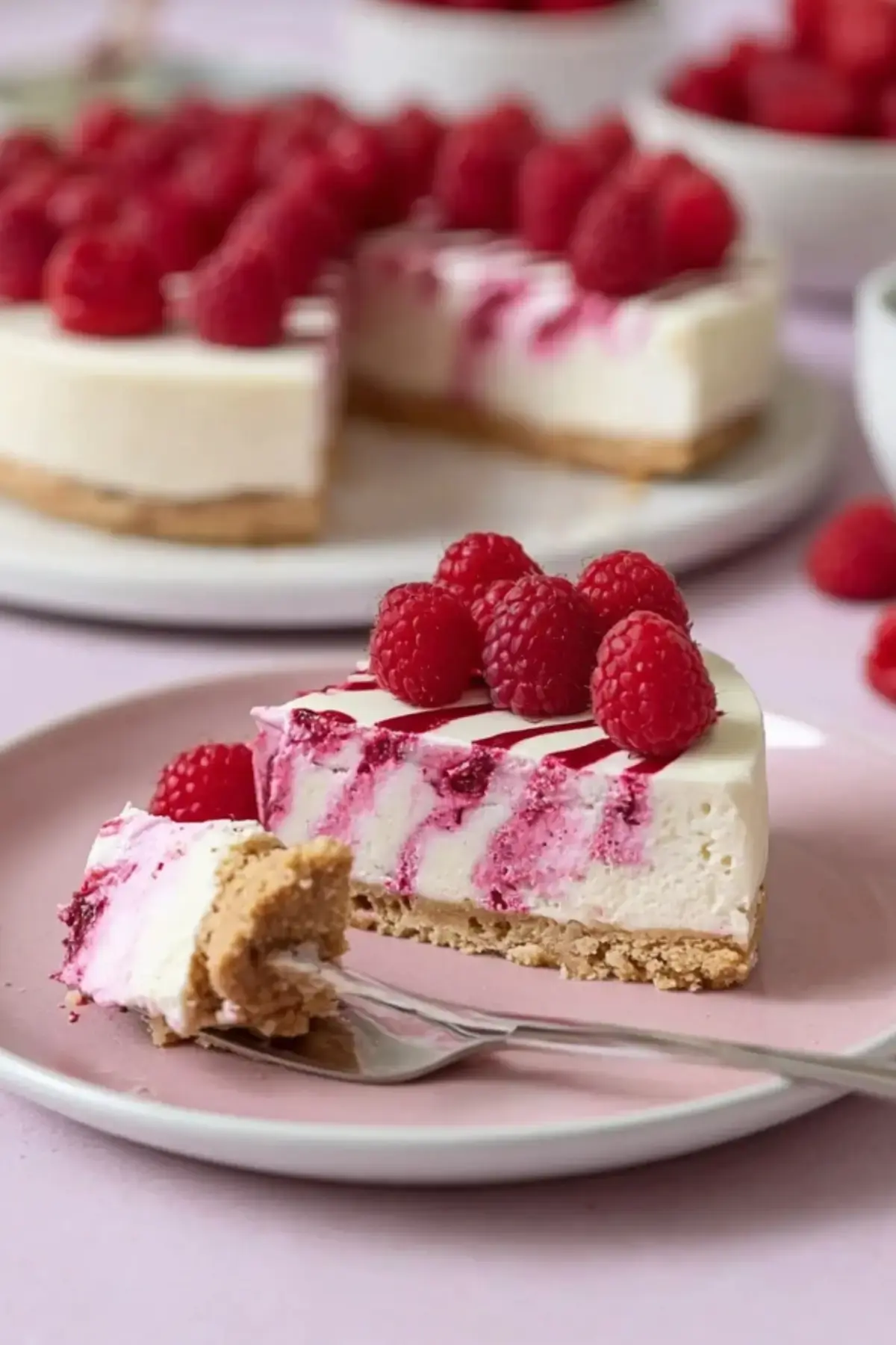 No Bake Himbeer Cheesecake