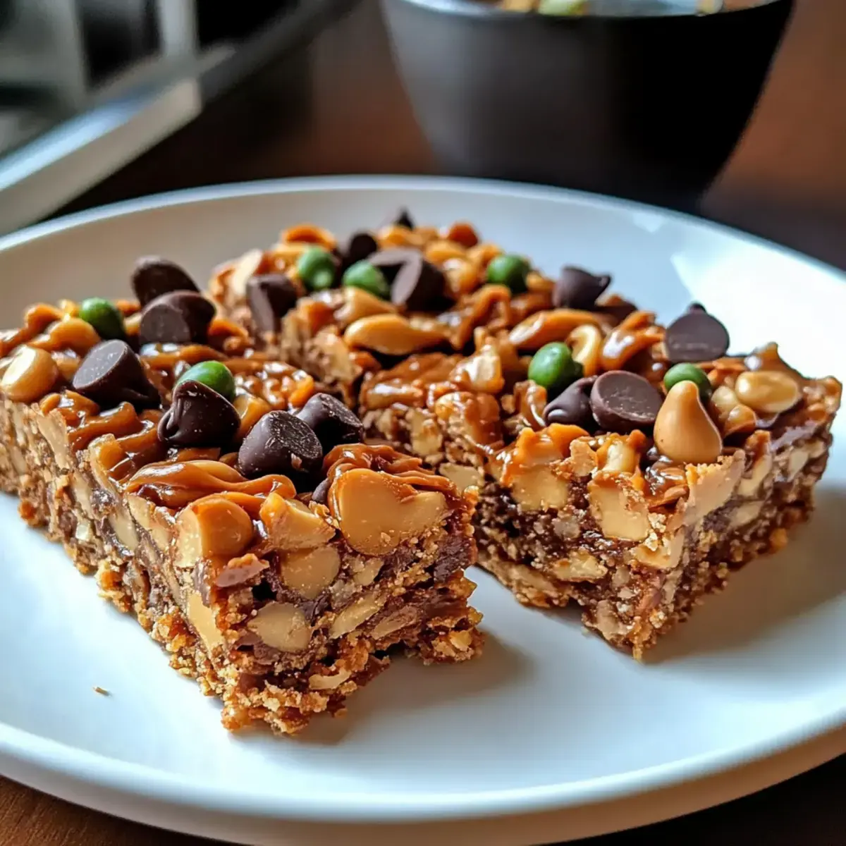 No-Bake Schokoladen Erdnussbutter Riegel