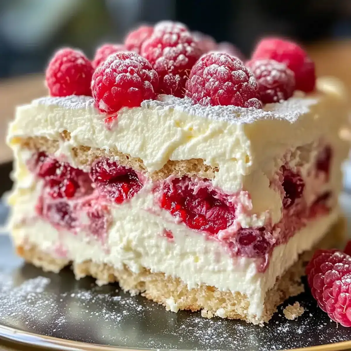 No Bake Weiße Schokolade Himbeer Tiramisu