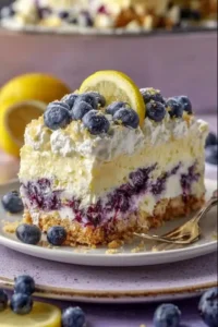 No-Bake Zitronen-Blaubeer Torte