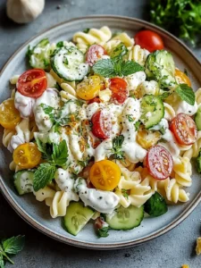 Leichter Nudelsalat mit Joghurt-Dressing