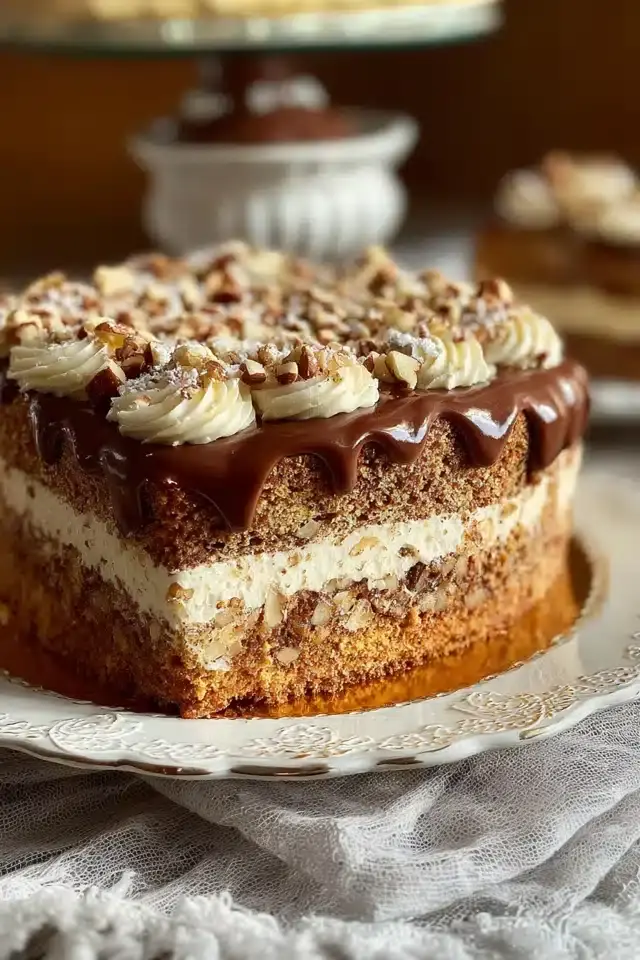 Nusskuchen mit Nougatcreme