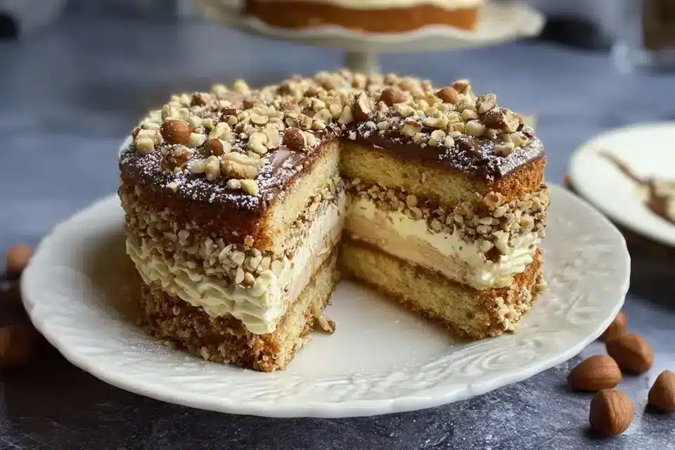 Nusskuchen mit Nougatcreme