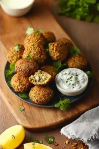 Ofen Falafel mit Kräutertopfen