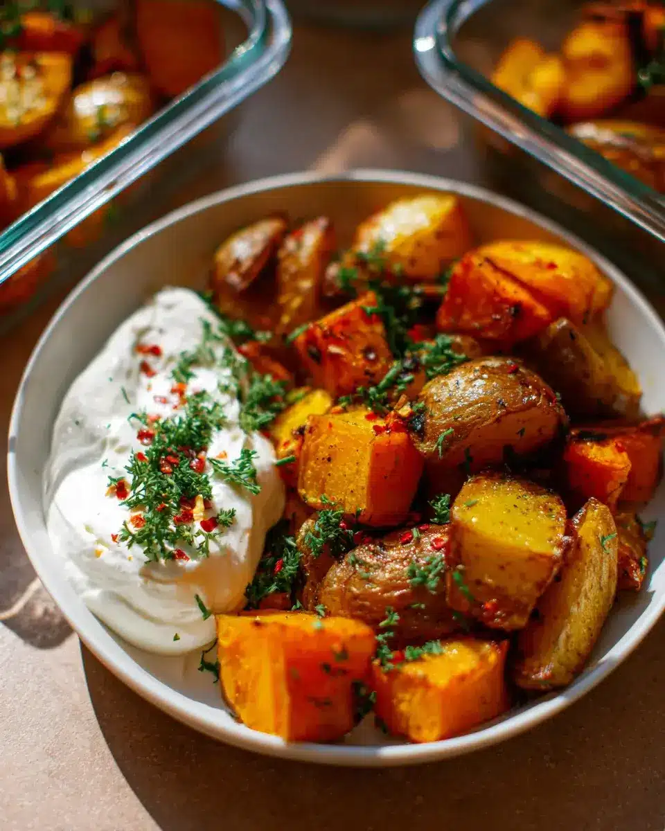 Ofenkartoffeln mit Kürbis