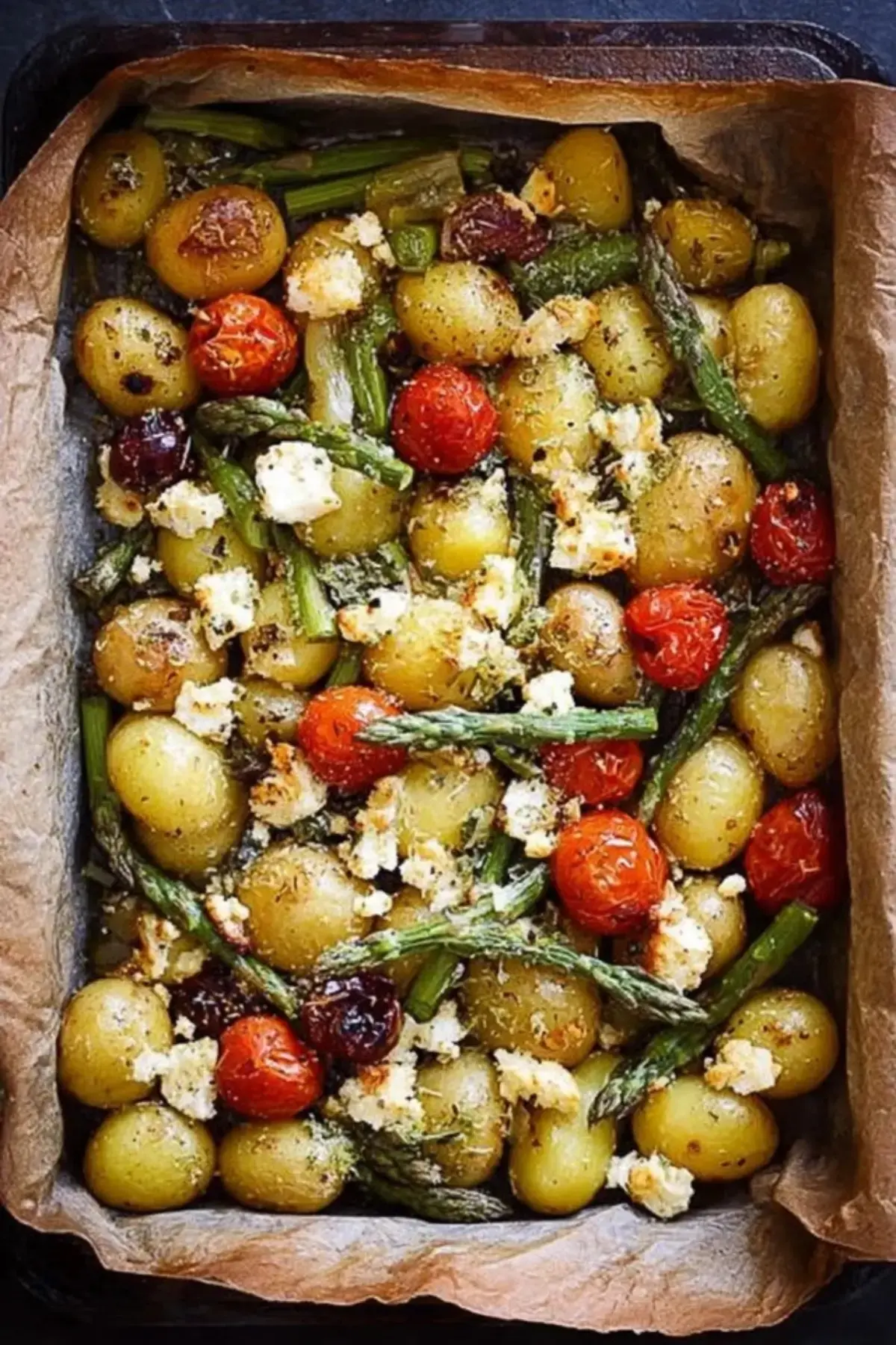 Ofenkartoffeln mit grynem Spargel