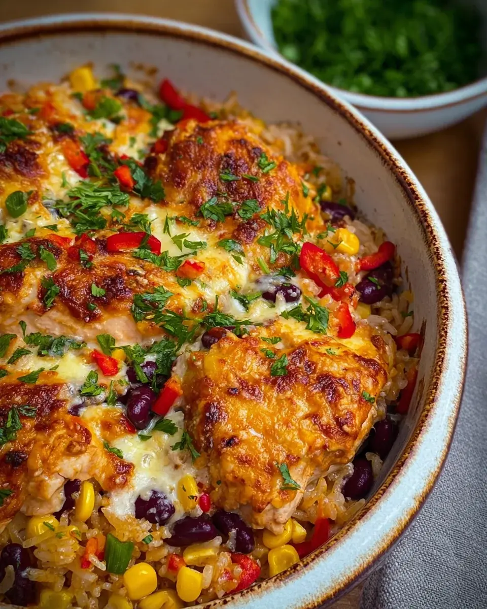 Ofenreis mit Hähnchen und Gemüse