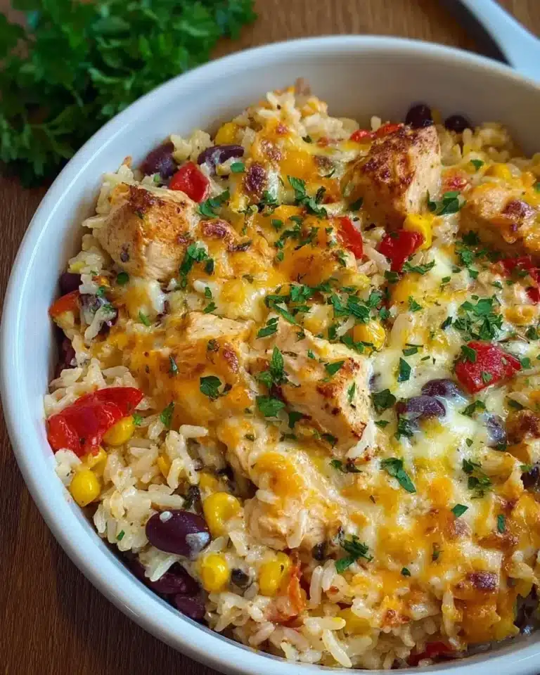 Ofenreis mit Hähnchen und Gemüse