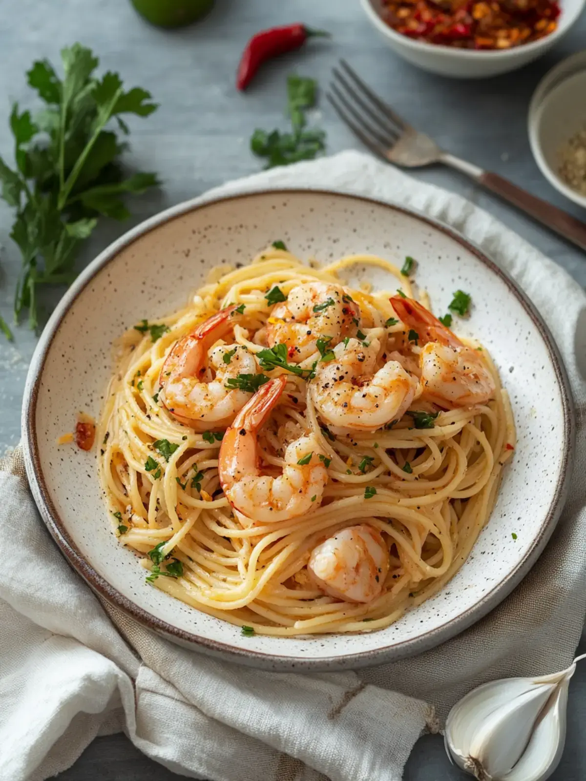 Old Bay Garnelen und Linguine