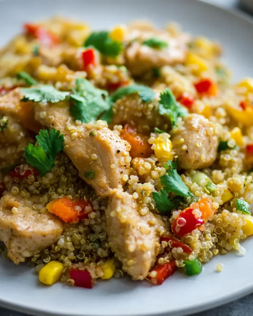 Leckeres One Pot Fiesta Chicken mit Quinoa und Gemüse Rezept – Snackerra