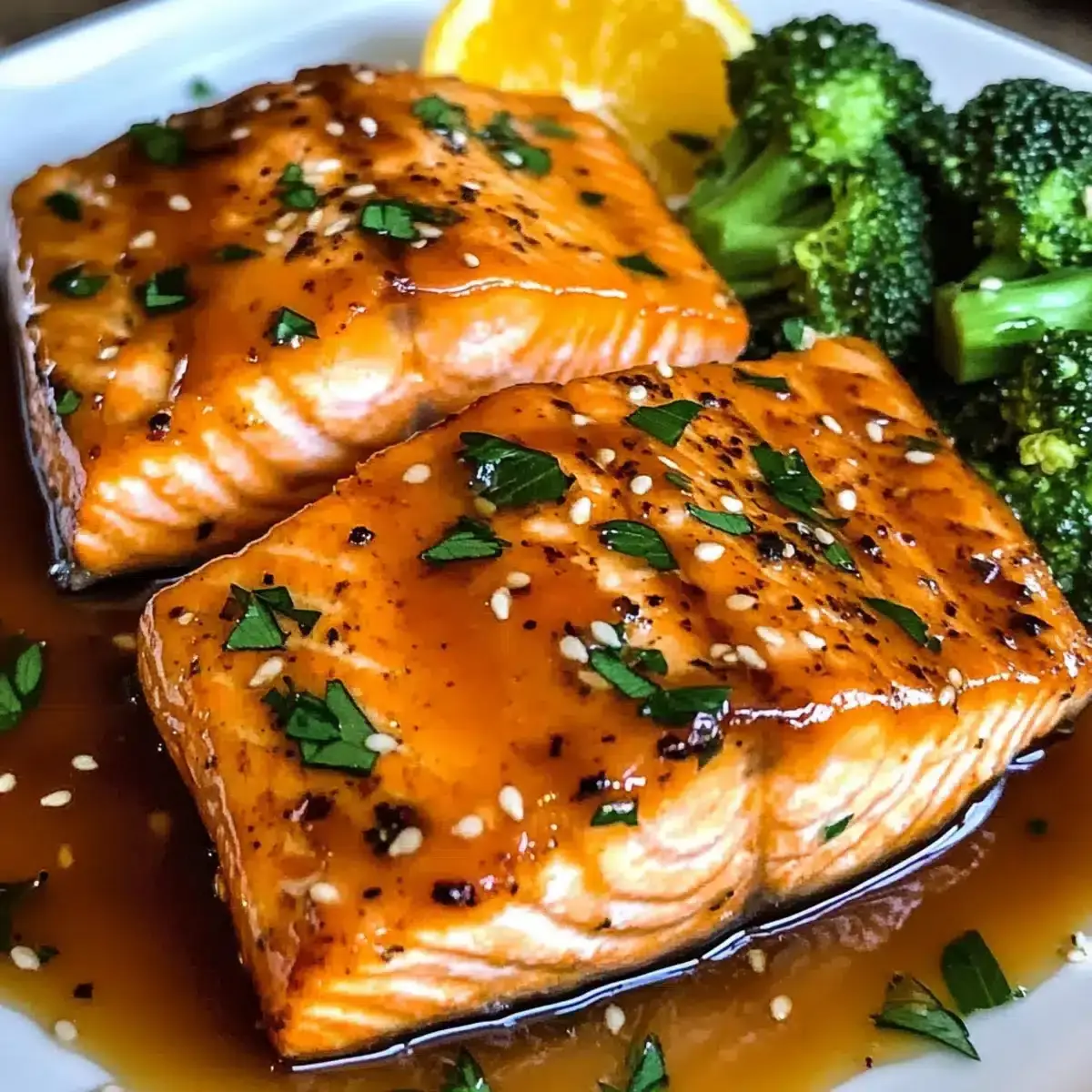 Orange glasierte Lachs