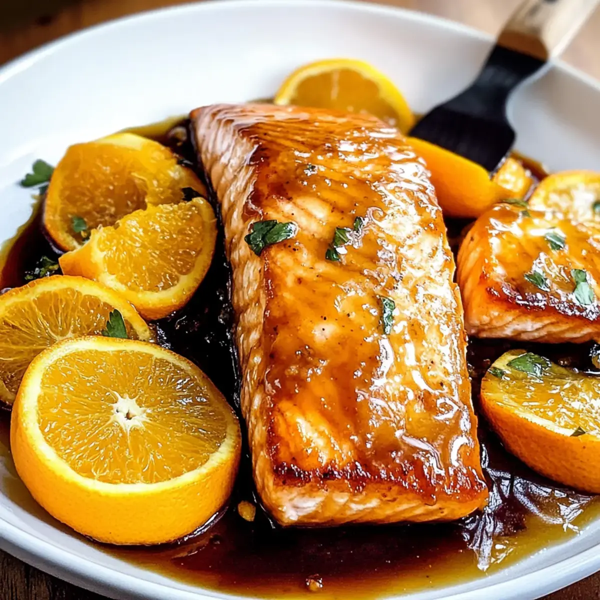 Orangen Glasierter Lachs