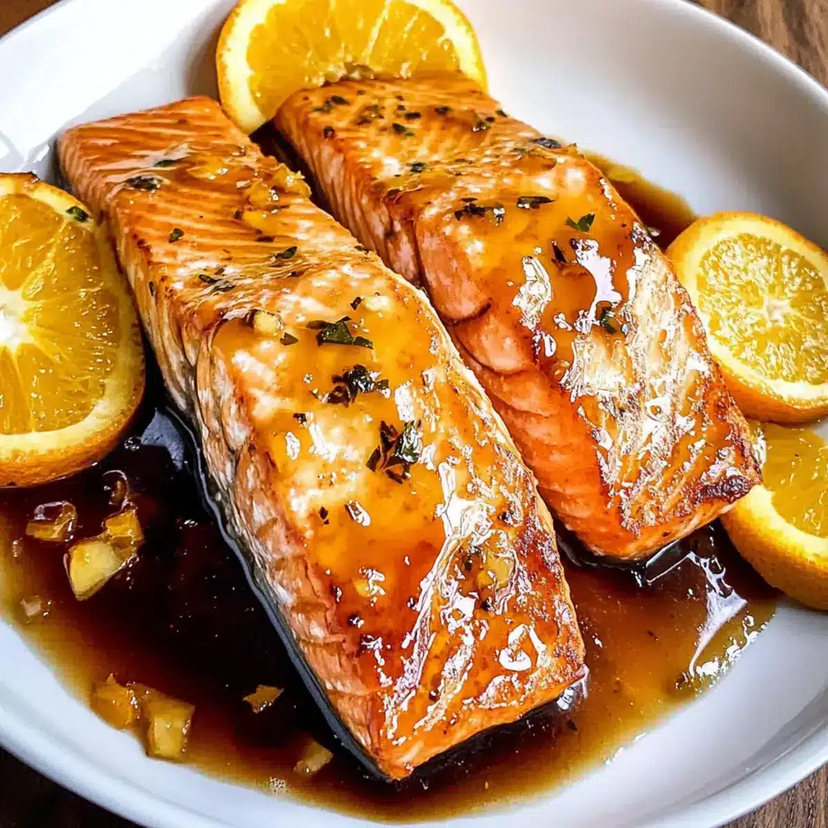 Orangen Glasierter Lachs
