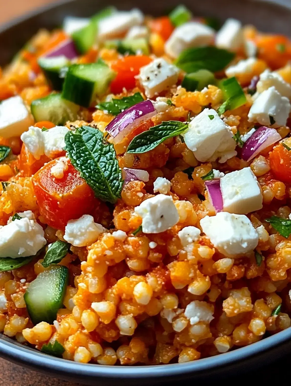 Orientalischer Rote Linsensalat mit Feta