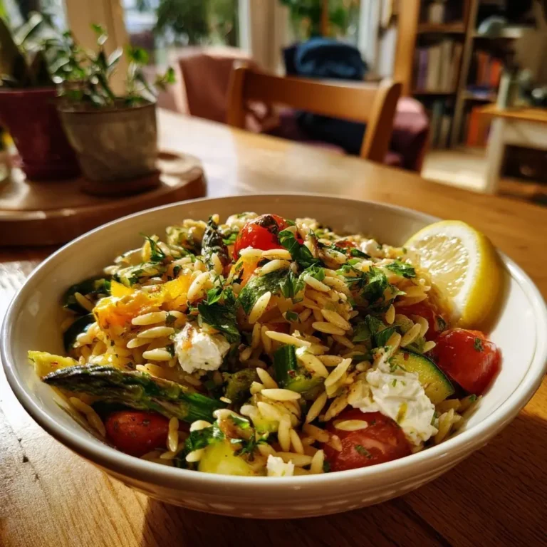 Orzo-Salat mit geröstetem Frühlingsgemüse, Feta und Kräuter-Dressing – LNNRW
